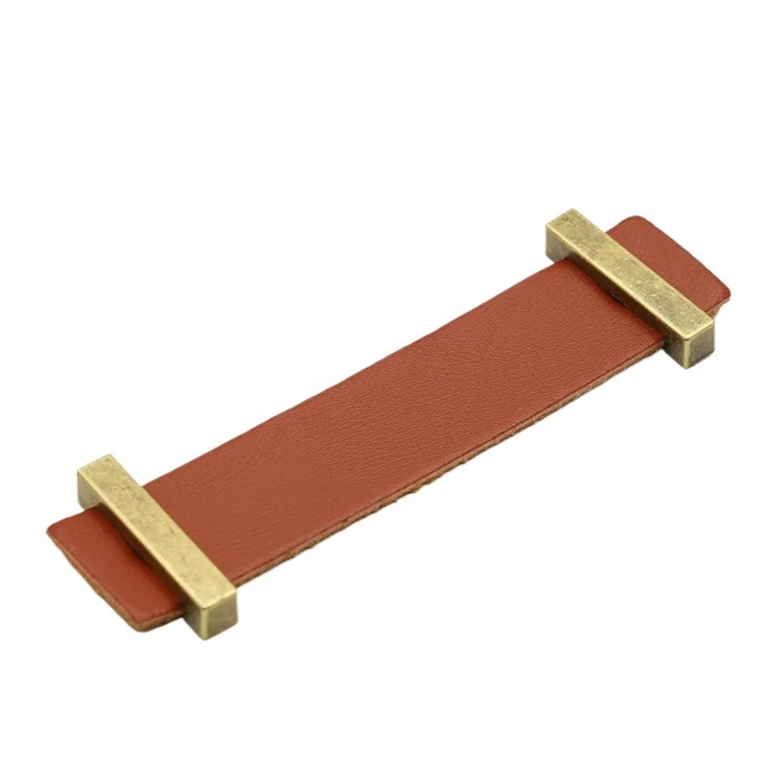 Cqahdsevf Light Brown Leather Drawer Pulls, Leather Zinc Alloy Handles Cabinet Drawer Wardrobe Multicolor Multiple Sizes(,96Mm)