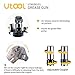 UTOOL Grease Gun, 8000 PSI Heavy Duty Pistol Grip Grease Gun Kit with 14 oz Capacity, 18 Inch Resin Flex Hose, 2 Basic Coupler, 2 Extension Rigid Pipe and 1 Sharp Type Nozzle, Argent Matte Finish