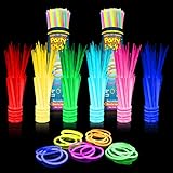 PartySticks Glow Sticks Party Supplies 200pk - 8 Inch Glow in the Dark Light Up Sticks Party Favors,...