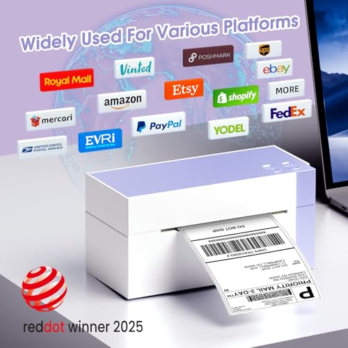 Image of Phomemo 344WF Shipping Label Printer, [Upgraded] WiFi 300DPI Thermal Labels Printer for Shipping Packages, 4x6 Label Printers Compatible with iOS, Android and PC Etsy Ebay USPS, IF Design Award 2024