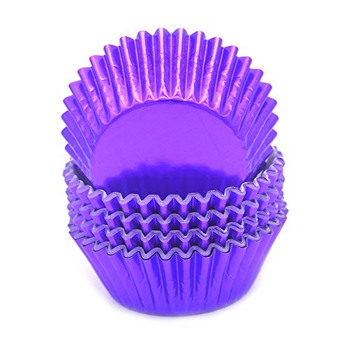 Image of Standard Purple Foil Cupcake Liners Muffin Baking Cups for Party and More, 100-Count