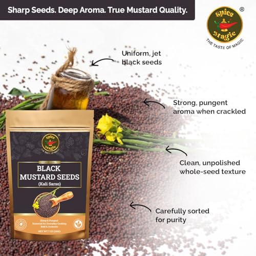 Spice Magic Black Mustard Seed ~ 100% Pure, Aromatic & Natural | 7oz (200g) I Kali Rai | Non-GMO | Indian Origin - Image 5