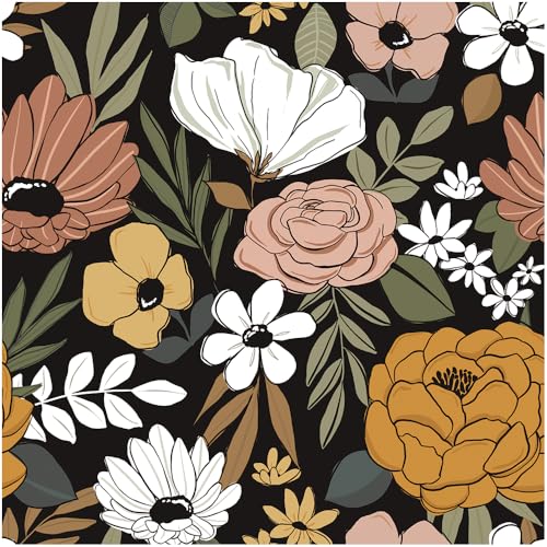 HAOKHOME Black Vintage Floral Peel and Stick Wallpaper...