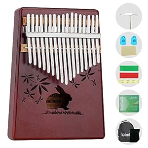 Kalimba 17 sleutels, Ankuka draagbaar duimpiano-instrument, mahonie Afrikaanse Mbira met professionele vingerbescherming…