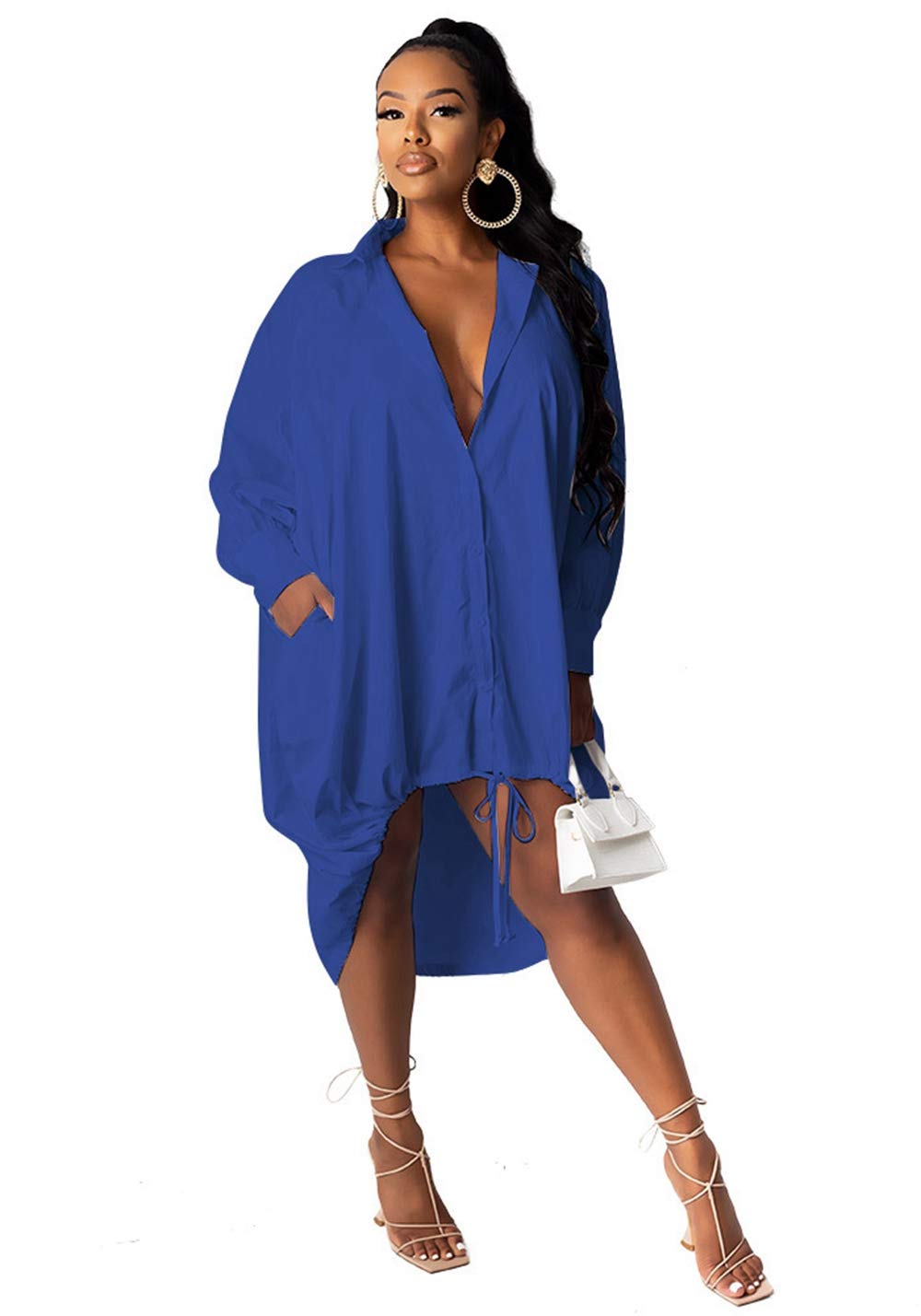 oversize button up shirt dress