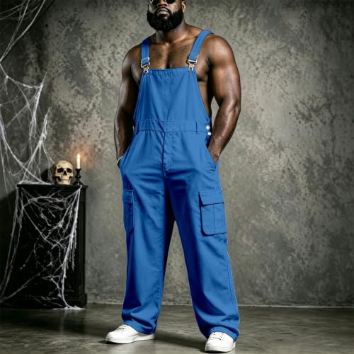 JiXiang Overalls for Men Bib Work Loose Fit Fashion Jumpsuits Adjustable Straps Lightweight Work Regular Casual Fall Rompers - image 4