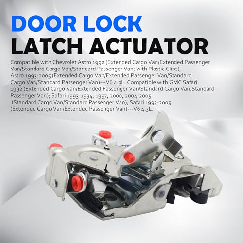Image of HiSport Door Latch Lock Actuator 15063273 16633929 Front Left Driver Side Compatible with Chevrolet Astro 1992-2005, Replacement for GMC Safari 1992-2005, 4.3L