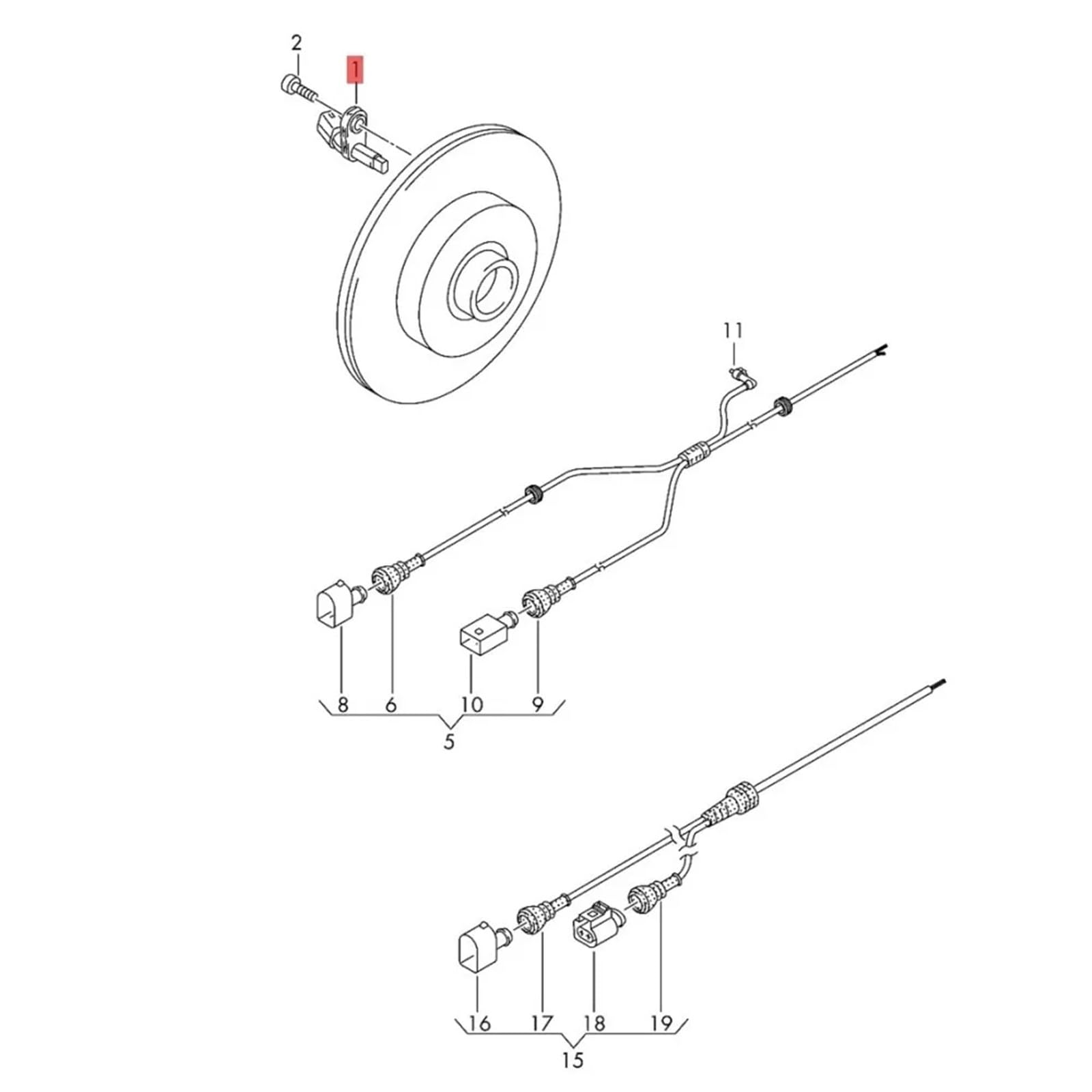 1 juego de sensor de velocidad de rueda ABS WHT003856 WHT003857 WHT003858 WHT003859