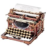ROKR Mechanical Typewriter 3D Wooden Puzzle for Adults- Vintage Model Kit, No Glue, 324 PCS, 12H Assembly, Building Project, Retro Desk Home Decor, Unique Gifts for Writers (Magic Version)