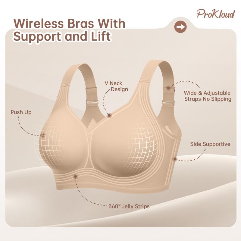 Image of ProKloud Jelly Bras for Women Plus Size Push Up Support Bra No Underwire