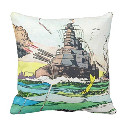 NAVY-BATTLESHIP pillow case cover 18*18