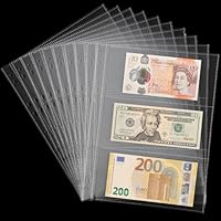 30 Pockets Archiv-Banknotenblätter – 10 Seiten säurefreie Währungs-Schutzschalen für Scheine, Briefmarken, Gutscheine IN02010