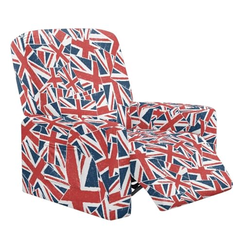 Sarogrorin Union Jack Stretch Reclining Sofa Slipcover Wear Resistant Reclining