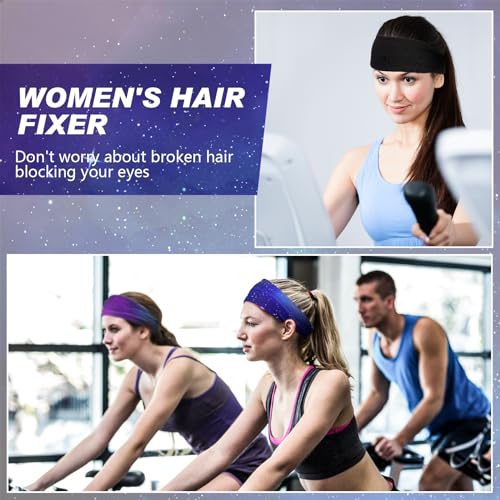 Image of 18 Pcs Sports Sweatbands for Men Women Camo Headbands Workout Non Slip Headbands Breathable Head Band Fitness Stretchy Unisex Hairband for Yoga Running Cycling Ball