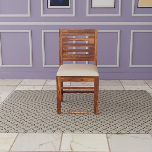 Image of Dining Table 4 Seater with Chairs | Sheesham Wooden Four Seater Dinning Table with Cushioned Chairs for Restaurant | Dinner Table 4 Seater | Dining Room Set