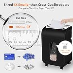 VidaTeco 14-Sheet Déchiqueteuse de papier pour le bureau d'intérieur 60-Minute Microcoupe P-4 Sécurité, système anti-jam inversé automatique, shreds agrafes/CD/cartes de crédit, 5.3-Gallon Pullout Bin & 4 Roulettes (ETL) | Anti-jam inversé, 60-Min Durée P-4 Sécurité