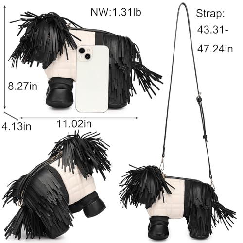 Image of Women PU Leather Unique Novelty Dog Shaped Crossbody Shoulder Bag Handbag Purse
