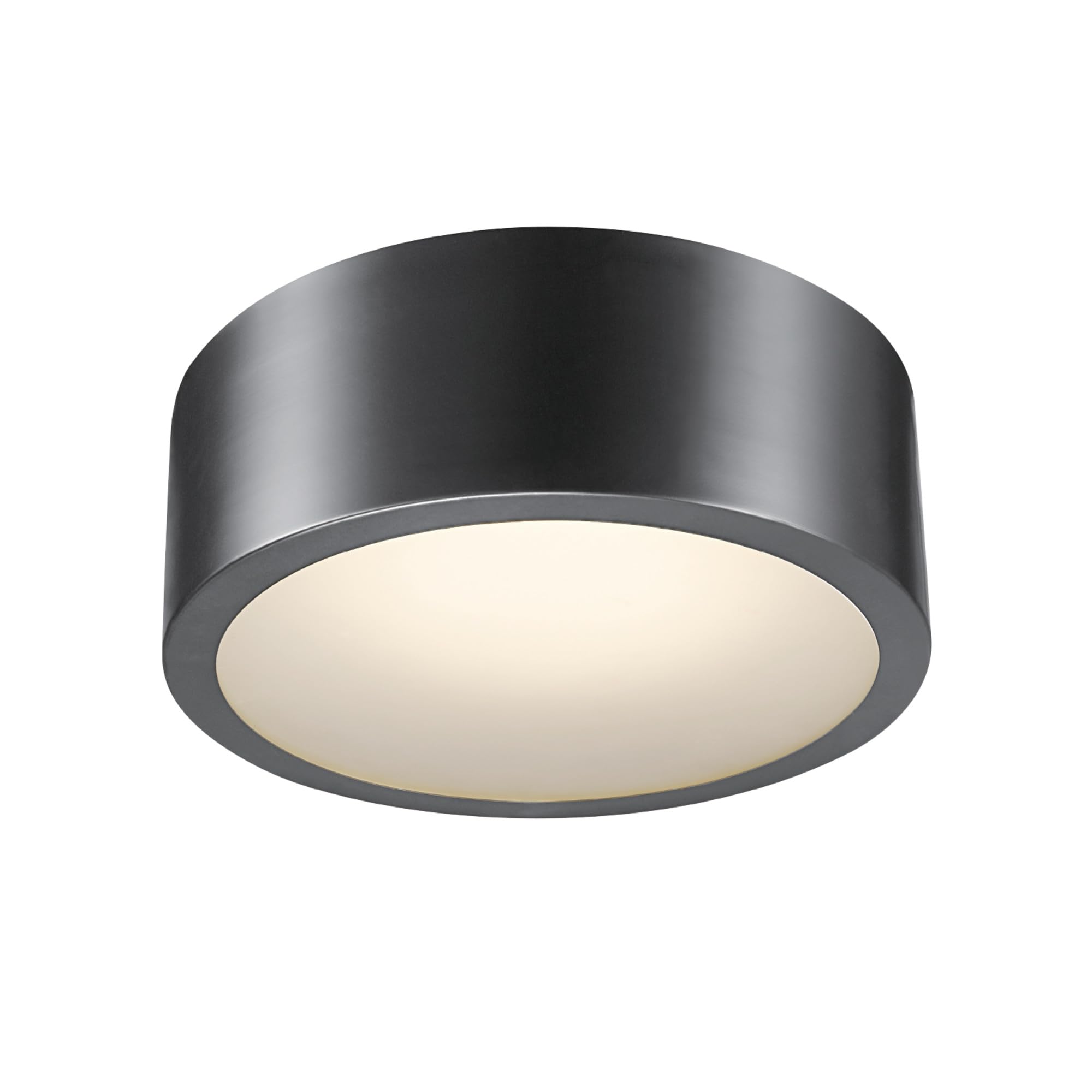 GLOBE Electric Edinburg LED Integrated Flush Mount Ceiling Light, Black Iron Finish, Frosted Glass Shade, 18W, 3000 Kelvin, 1100 Lumens, Dimmable 60304