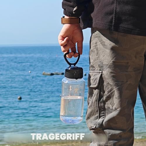 Fanhaw 1L/32Oz Wasserflasche mit Chug Deckel – BPA-frei, Tritan, Auslaufsicher, Weite Öffnung – Klar & Weiß – Ansicht 4