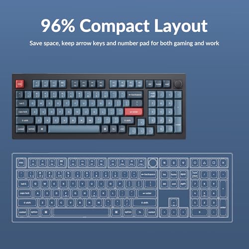 Image of Keychron V5 Max Custom Wireless Mechanical Gaming Keyboard with Number Pad, 96% Layout QMK /VIA 2.4 GHz /Bluetooth 5.1 /Wired, RGB Backlit Hot-Swappable Gateron Red Switch for Mac Windows Linux