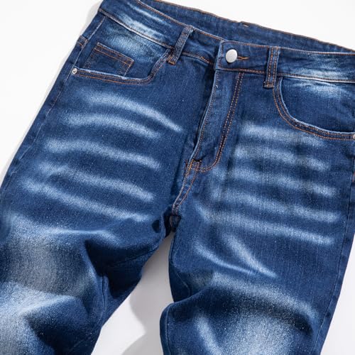 Men's Biker Jeans Pants Printed Straight Slim Denim Regular Casual Designer Fit3