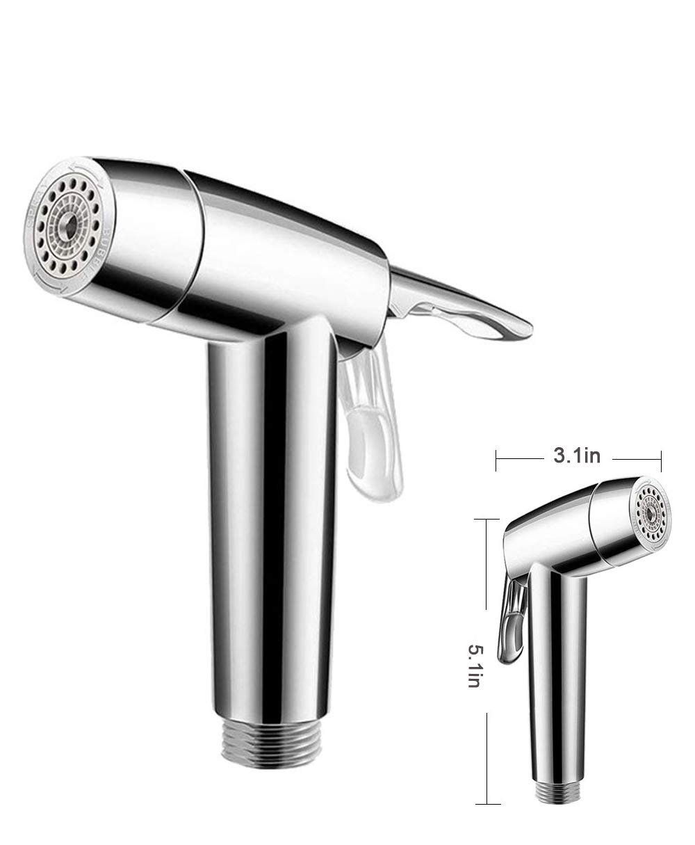 Kit spruzzatore portatile per bidet – Doppia modalità Jet/acqua dolce in ottone adattatore a T 121,9 cm tubo flessibile ugello girevole per igiene personale pulizia pannolini e doccia per animali