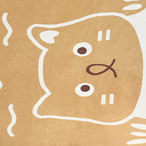 Ustide Kids Play Mat 2.6X5.2Ft, Washable Bedroom Rug Nonslip Kids Play Rug Cat Shaped Rug For Kids Room Cartoom Kids Rug Animal Living Room Rug Bedside Throw Rugs Baby Nursery Rug #TOP7