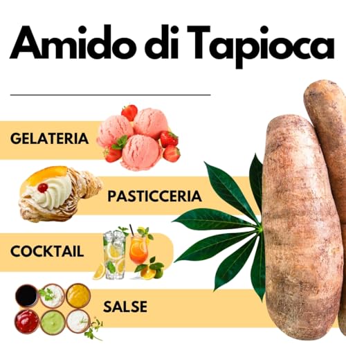 SaporePuro Amido di Tapioca 1 kg - Senza Glutine - Addensante Naturale - 5