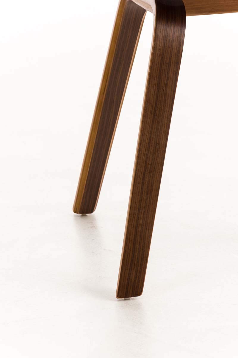 CLP Silla De Visita Kingston En Tela I Silla De Madera con Respaldo Semi-Curvado I Butaca De Salón En Estilo Escandinavo I, Color:Nuez/Gris Claro