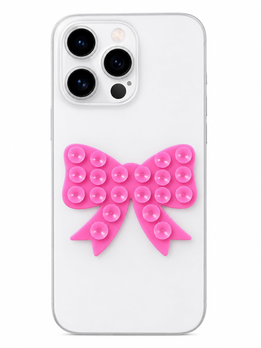 Case Creation Silicone Cute Bow Pop Suction Cup Phone Grip Holder for iPhone & Smartphones | Vacuum Adhesive Mount Hands-Free Sticky Pad Mobile Accessory for Video, Photos, Selfies, Reels, Mirror-image-48