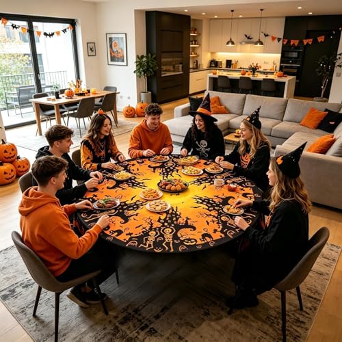 Nappe Halloween抗污面料骷髅头松紧带防风桌布 120/150 cm cuisine maison - 3
