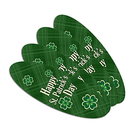 Happy St. Patrick Day Double-Sided Oval Nail File Emery Board Set 4 Pack