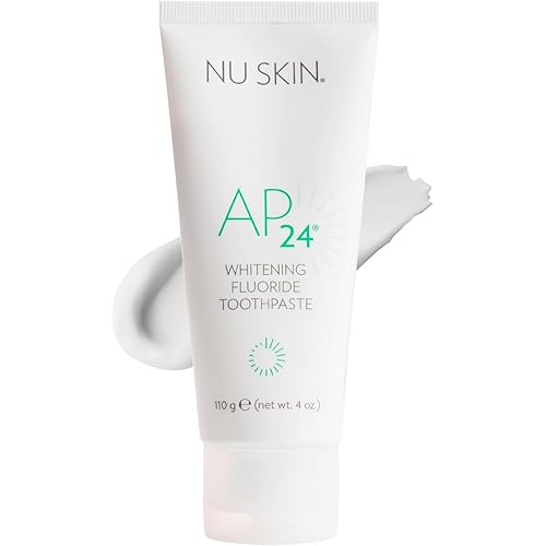 Nu Skin AP 24 Whitening Fluoride Toothpaste | AP 24 Blend | Vanilla Mint Flavor | Brightens Teeth | Removes Surface Stains | Prevents Dental Cavities & Plaque | Enamel-Safe | 4 oz | 1 Pack