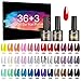 SINZONeu Vernis Semi Permanent, 39 Vernis Manucure Nail Art Lot Vernis à Ongles Vernis Gel UV LED Nail Polish 36 Couleurs Populaire Avec Base et Top Coat, Matt Top Coat, 8ml
