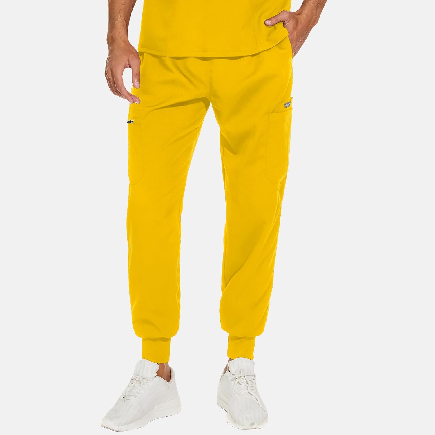 VIAOLI Medical Men' Scrubs Set - V-Neck Top with Jogger Pants & Multi-Pocket Design for Nursing & Doctors