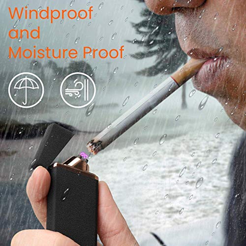 Electric Lighter, Plasma Arc Lighter USB Rechargeable Windproof Flameless Lighter with Battery Indicator for Fire, Cigarette, Pipes - Thumbnail 7