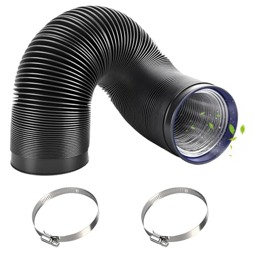 Bosmsaslad Abluftschlauch 150 mm, Abluftrohr, 3 m PVC Alurohr Flex-Schlauch mit 2 Schlauchschelle Edelstahl, klimaanlage schlauch für Trockner,...