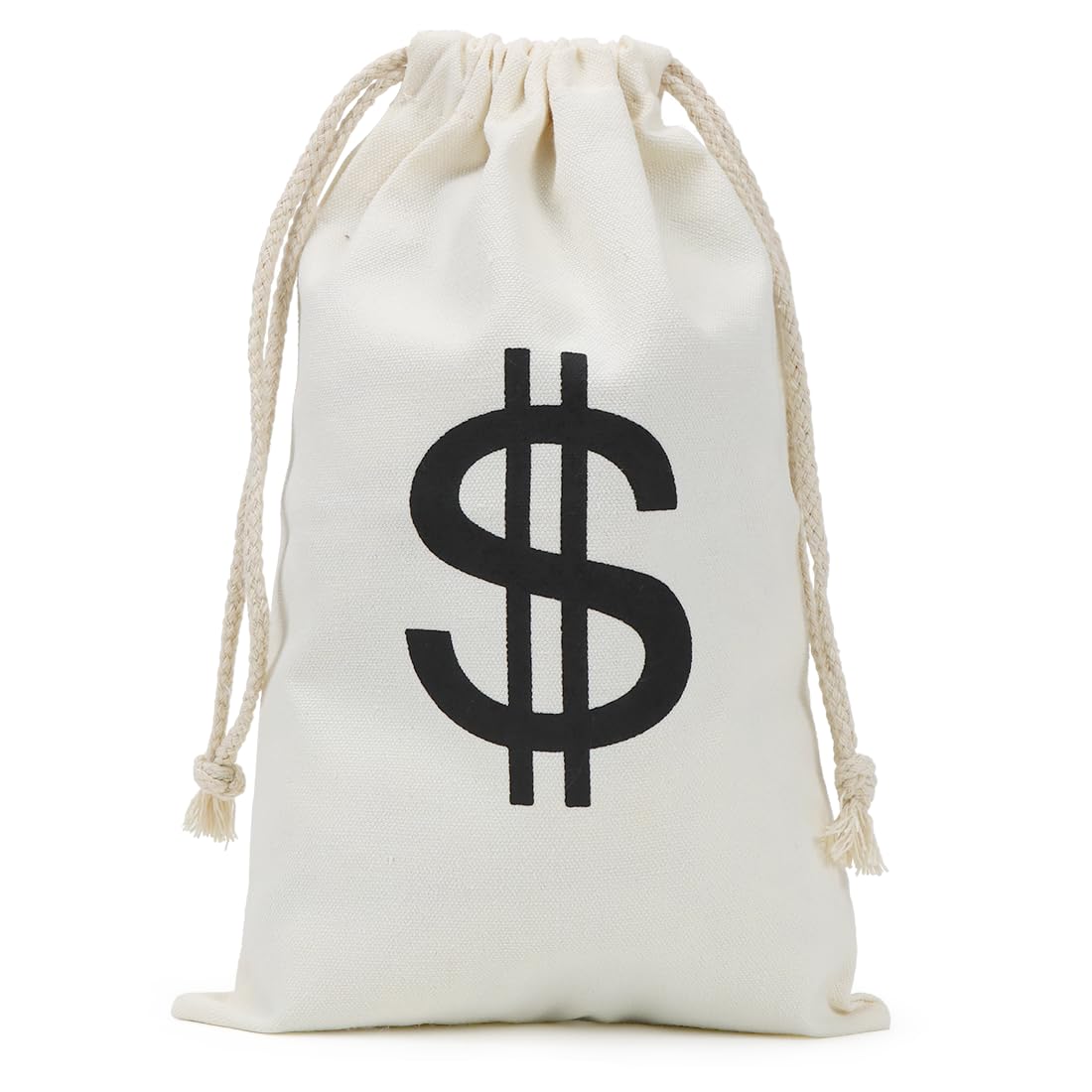 19 x 30 cm Dollar Loot Bag, White Dollar Sign Bag, Bank Thief Bag, Money Bag, Thief Accessories for Carnival Halloween Cosplay