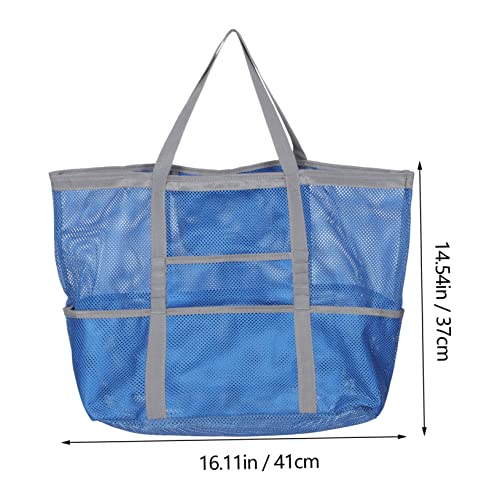 Large Mesh Beach Bag for Women Zipper Pocket Swim Tote Bag for Sand Toys Gym and Travel Waterproof Storage with Detachable Base for Outdoor Activities2