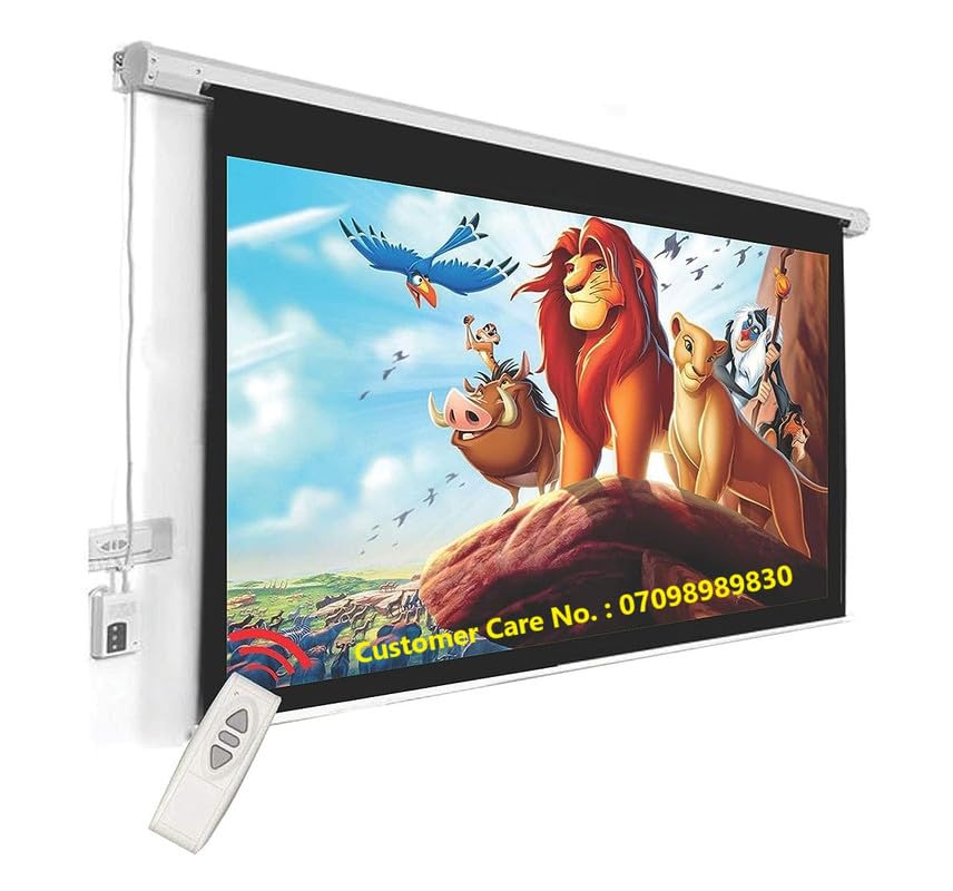 Image of 120 Inch Diagonal Motorised /Motorized Projector Screen Ratio 4:3,(8x6,WxH-feet) Screen Hanging Ceiling&Wall Option (Limited time Deal This Price is Live only for Limited time)