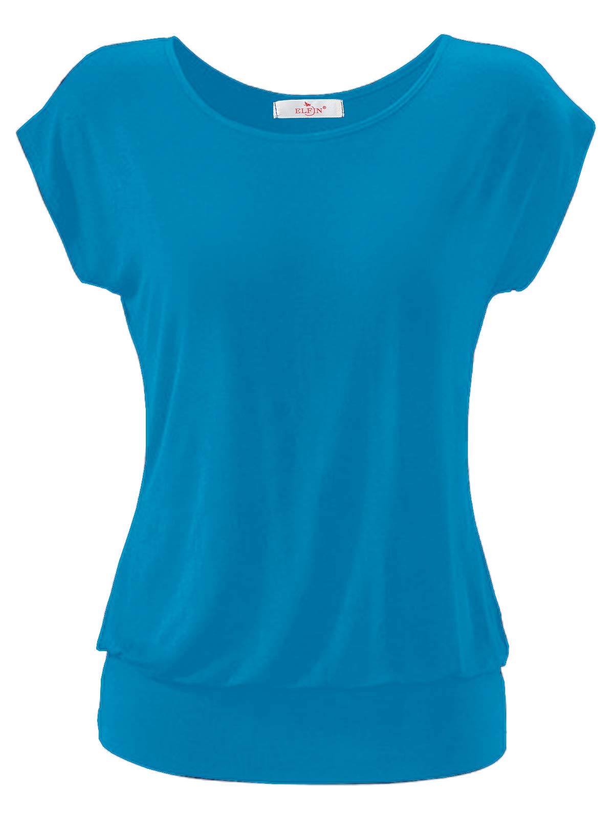 ELFIN Camisetas Mujer Verano Casual Camiseta Mangas Cortas Elegante Blusas Tops Camisas