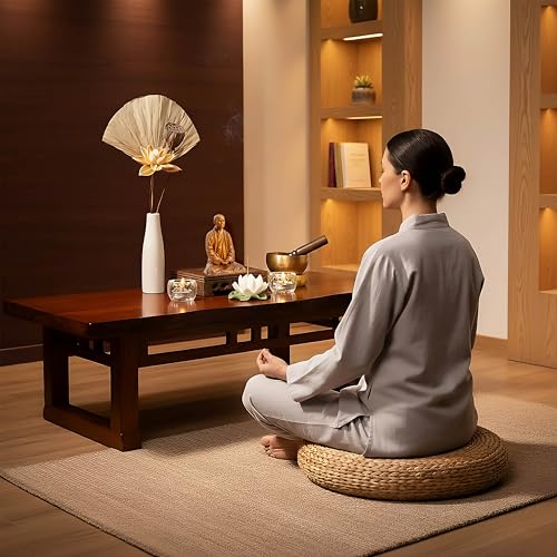 Estatua de Buda Thich Nhat Hanh de madera para meditación miniatura 3