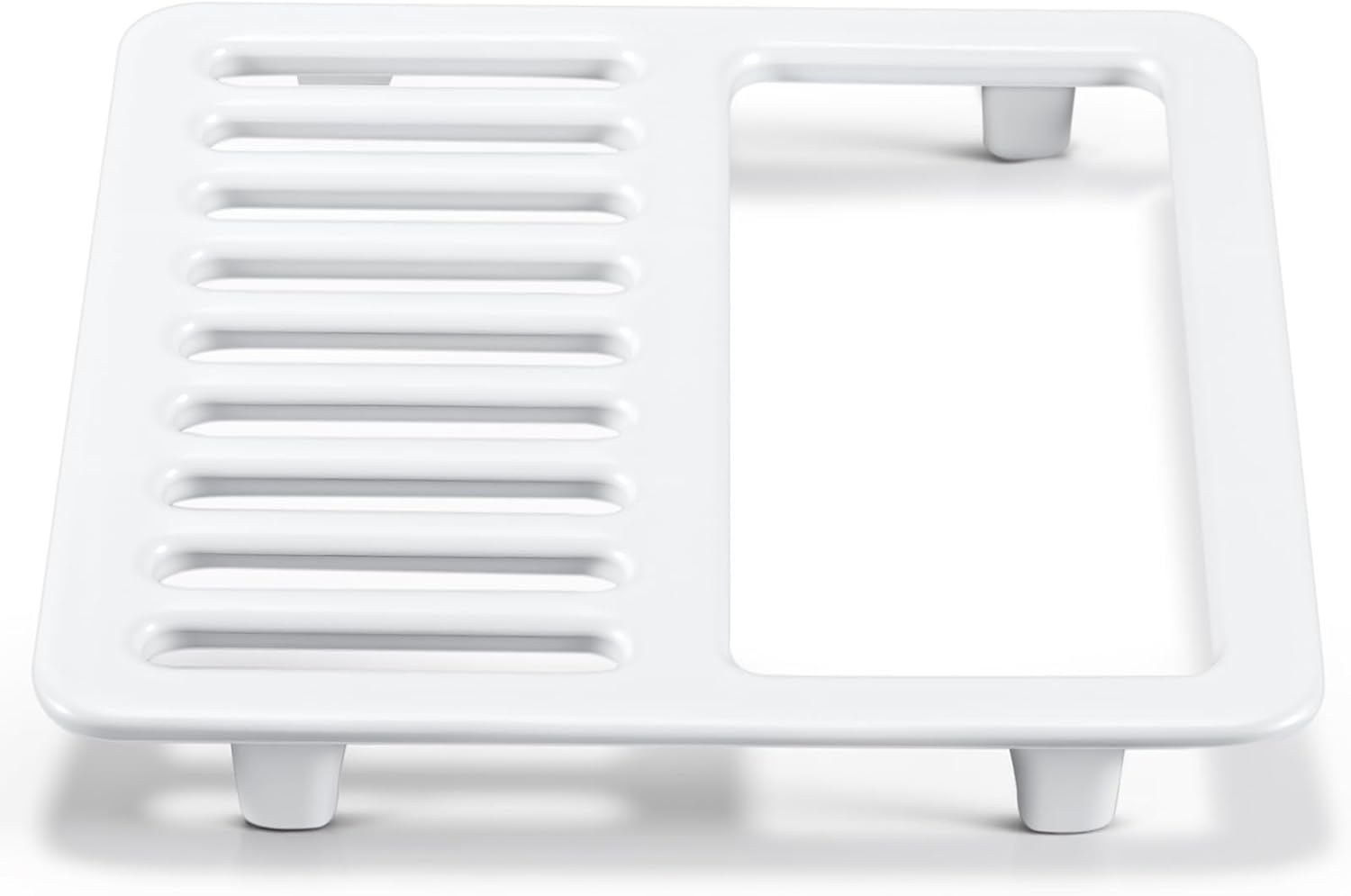 1 Pcs Cast Iron Porcelain Grate Floor Drain Cover 9-1/4 W x 9-1/4 L x 1-1/4h Ceramic Surface Cast Iron Cover Strainer Top 12 x 12 Floor Sinks (Square Enamel Half Lid)