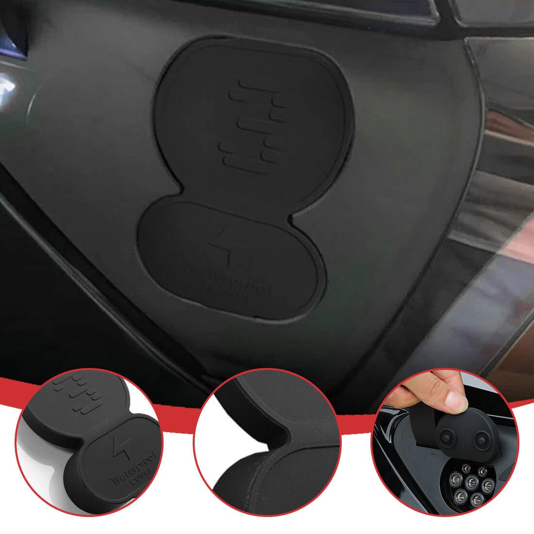 NHQZ NHQ Tapón de Protección para Conector DC,Antipolvo para Puerto de Carga de Coche,Tapa Protectora para Puerto de Carga Coche,para Tesla Model 3, Resistente al Agua y al Polvo