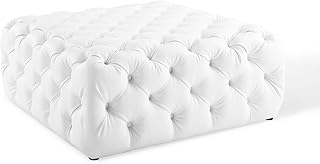Modway EEI-3773-WHI Anthem Tufted Button Large Square Faux Leather Ottom...