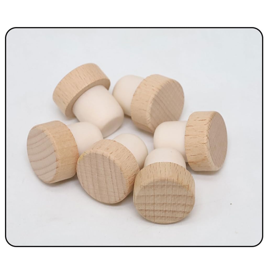 Confezione da 50 tappi per bottiglie di vino e bevande, tappi a forma di T in legno sigillati per bottiglia di vino per regalo bar feste