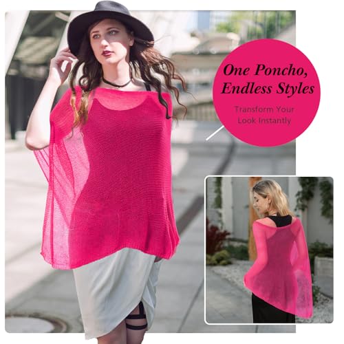 Image of Women Sheer Poncho Shrug Summer Sheer Blouse Top Lightweight Poncho Bolero for Evening Dress
