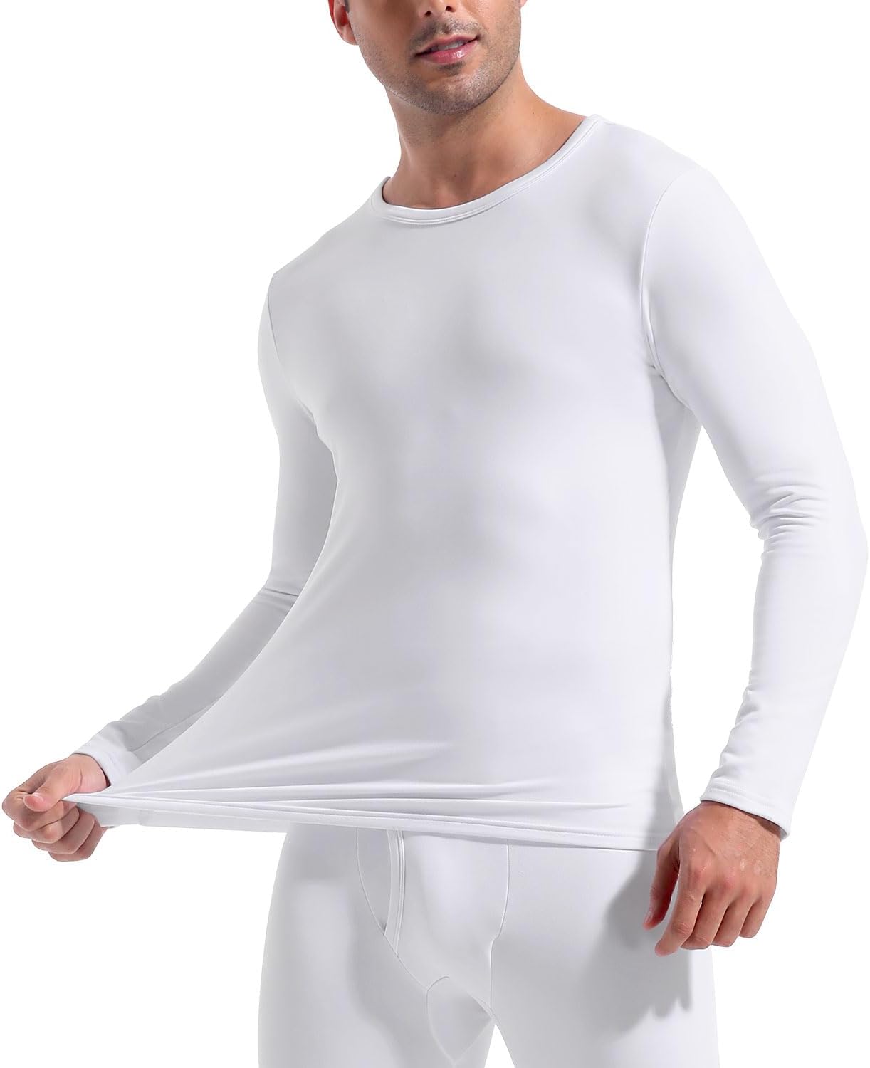 Men's Thermal Shirt 1/2/4 Pcs Fleece Lined Long Sleeve Tops Athletic Base Layer Long John Shirts for Men - Image 7