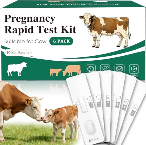 6-Pack Cow Pregnancy Test Kit Early Urine Detection for Cattle 10-Minute Fast Results Non-Invasive Testing Tool for Dairy & Beef Herds