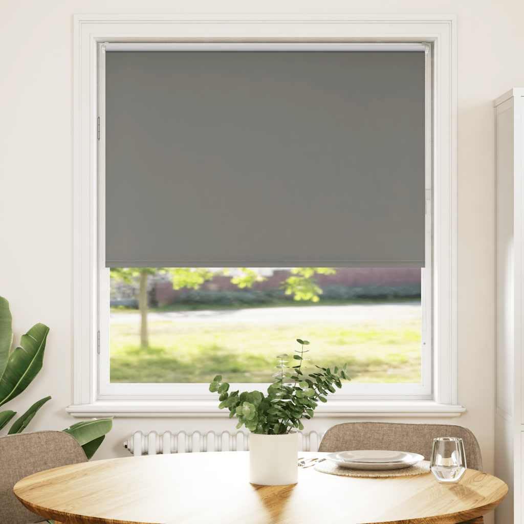 Vidaxl Grey Roller Blind Blackout 110X130 Cm Fabric Width 105.7 Cm